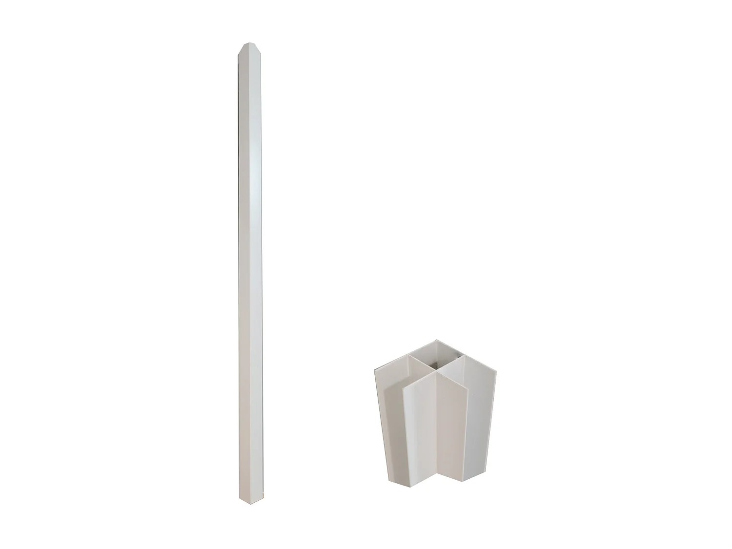 Hoekpaal voor werkplaatsraam van gepoedercoat aluminium 105 cm wit BAYVIEW