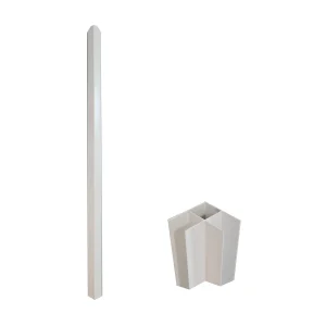 Hoekpaal voor werkplaatsraam van gepoedercoat aluminium 130 cm wit BAYVIEW