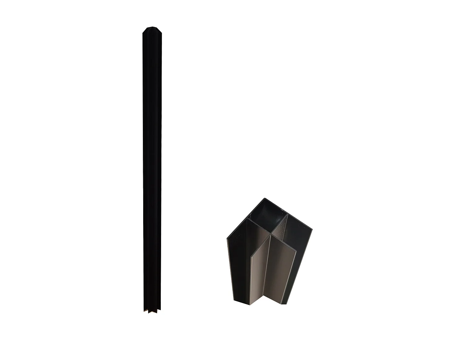 Hoekpaal voor werkplaatsraam van gepoedercoat aluminium 105 cm zwart BAYVIEW