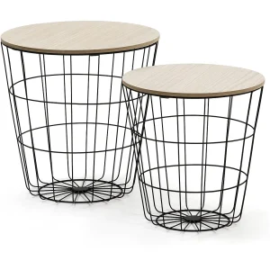 Ik speel 2 Everest salontafels met een natuurlijke houten blad en een metalen frame in het zwart. Ik speel 2 Everest salontafels met een natuurlijke houten blad en een metalen frame in het zwart.