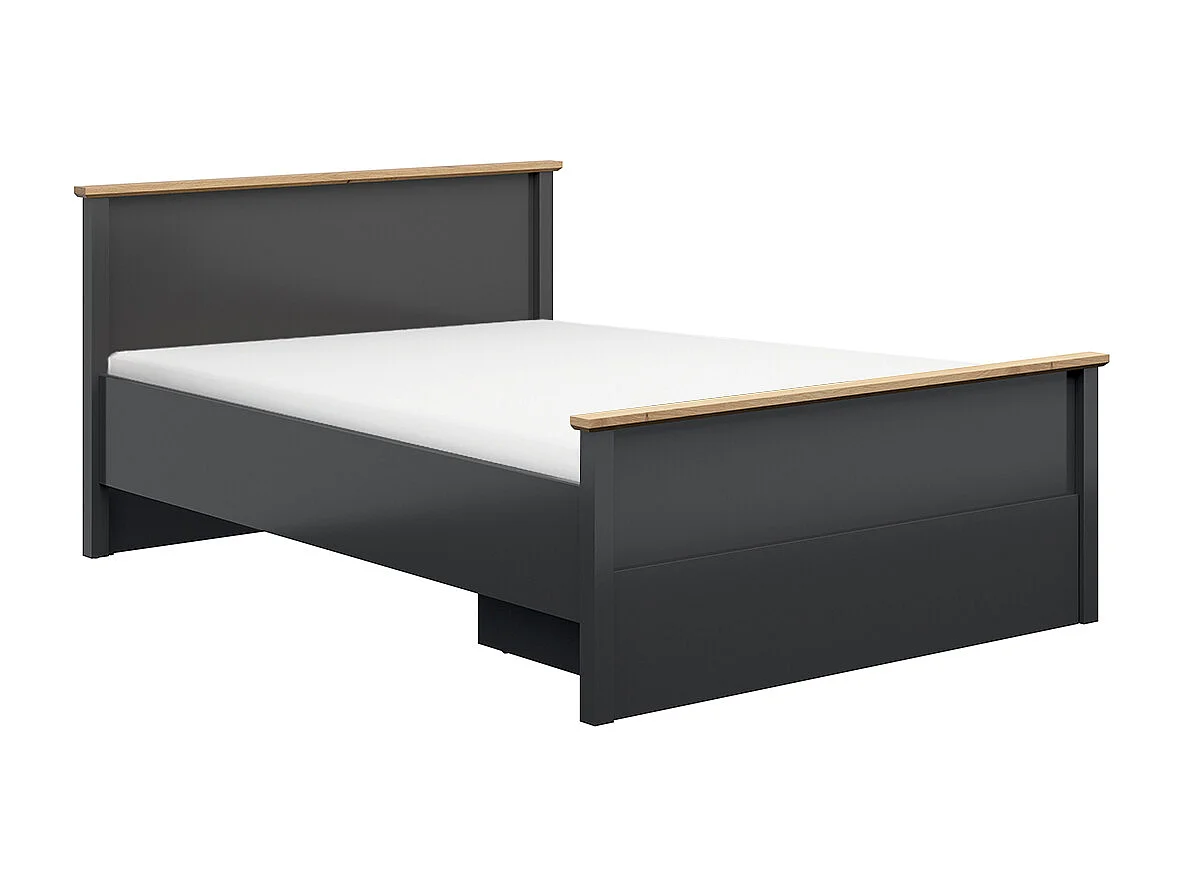 Bed 140x200 Duck Antracietgrijs en Hout