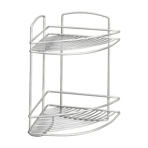 Hoekplank Badkamer Onda 2 Niveaus Zilver Metaltex