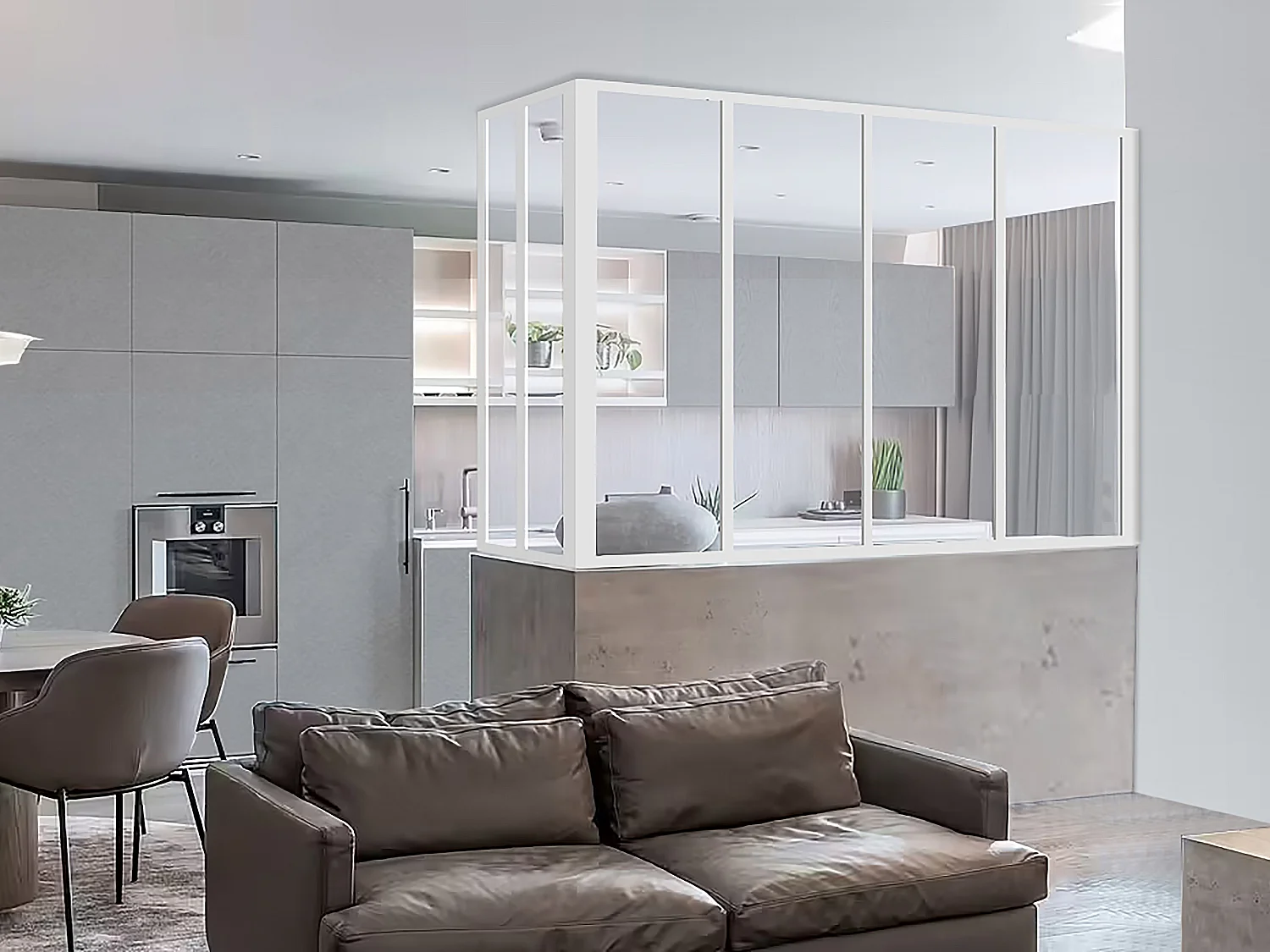 Hoekraam werkplaats van gepoedercoat aluminium - L120 x B60 x H105 cm wit BAYVIEW