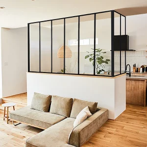 Hoekraam werkplaats van gepoedercoat aluminium L180 x B60 x H130 cm Zwart BAYVIEW Hoekraam werkplaats van gepoedercoat aluminium L180 x B60 x H130 cm Zwart BAYVIEW