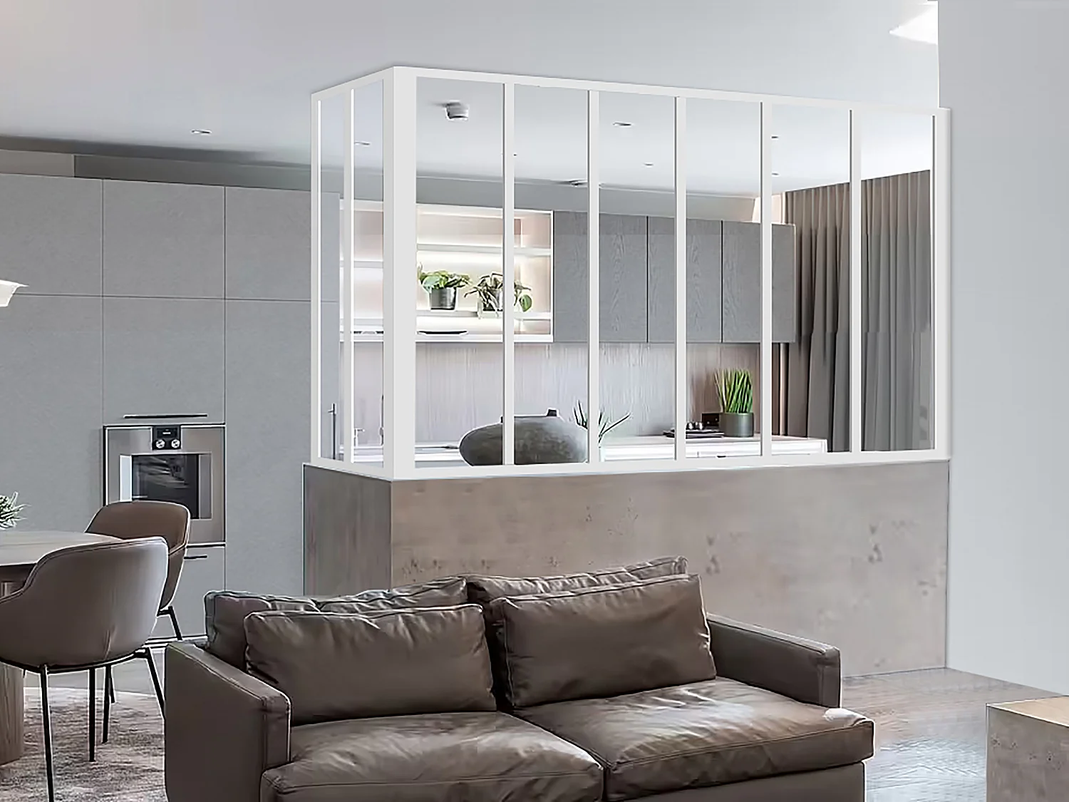 Hoekraam werkplaats van gepoedercoat aluminium - L180 x B60 x H105 cm wit BAYVIEW