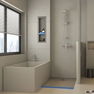 Inbouwnis voor de douche, klaar om te betegelen, met 1 legger – 31 x 91 cm – Koop nu