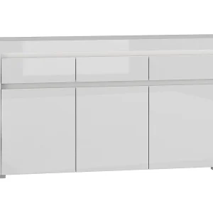 Kasla Wit 3-deurs dressoir met 3 LED laden Kasla Wit 3-deurs dressoir met 3 LED laden