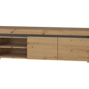 Kasla Wood en Antraciet 2-deurs 152 cm LED TV-meubel Kasla Wood en Antraciet 2-deurs 152 cm LED TV-meubel