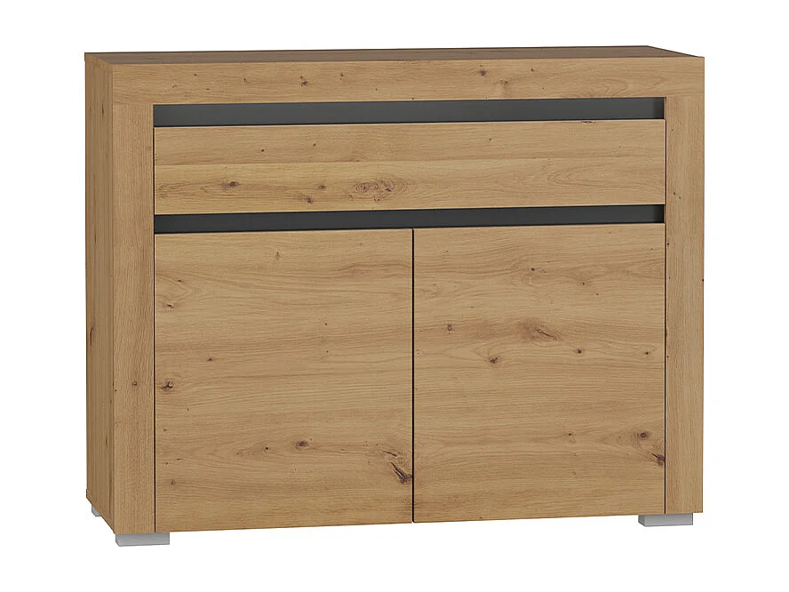 Dressoir 2 deuren 1 lade LED inclusief Kasla Hout en Antraciet