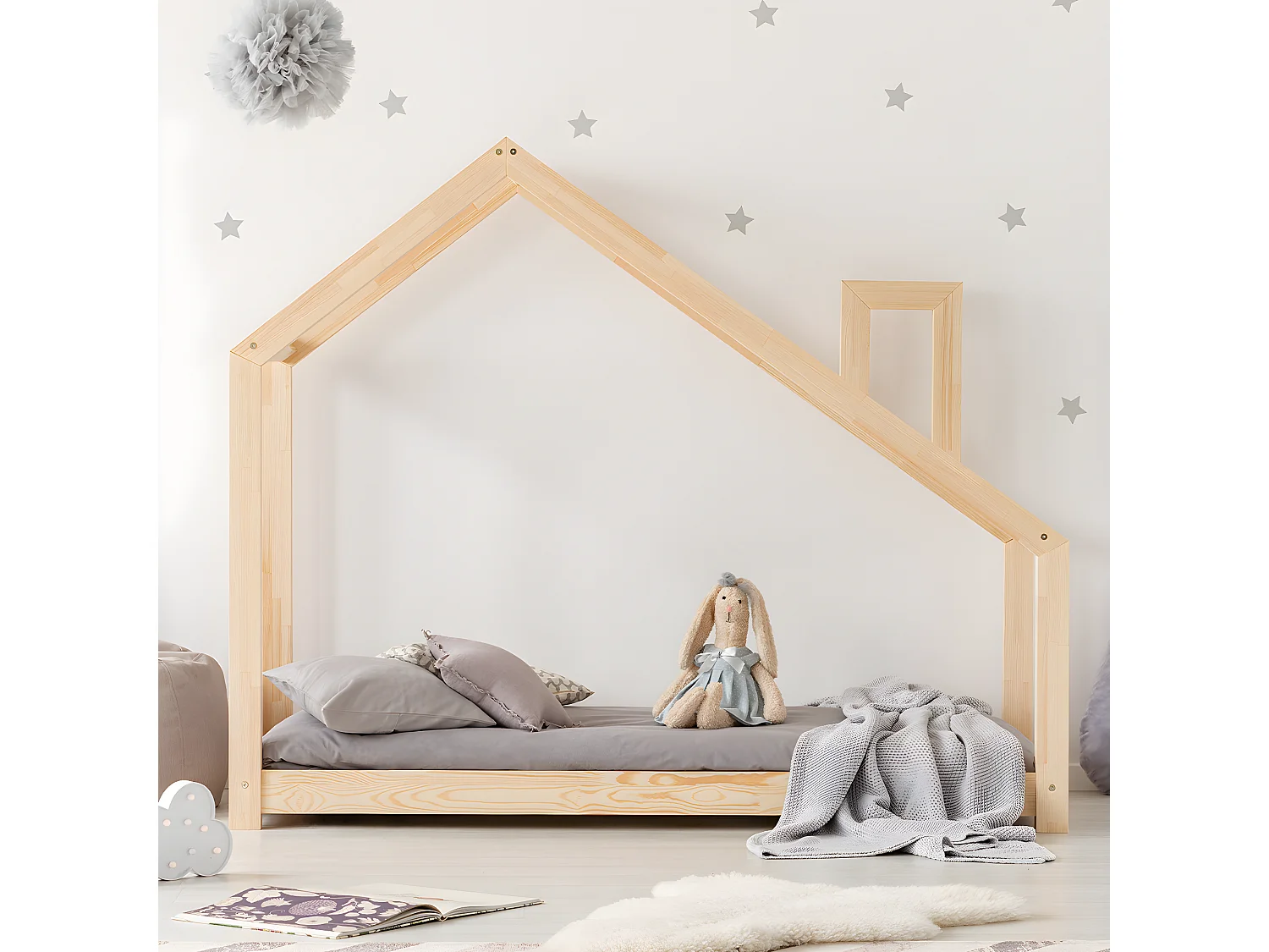 Hutbed 90x200 inclusief lattenbodem Nathan Bois