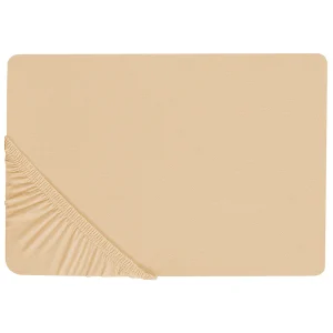 Hoeslaken katoen zandbeige 200 x 200 cm JANBU Hoeslaken katoen zandbeige 200 x 200 cm JANBU