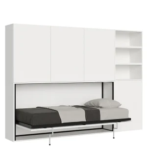 Horizontaal Kando eenpersoons opklapbed met matras samenstelling F eiken wit Horizontaal Kando eenpersoons opklapbed met matras samenstelling F eiken wit