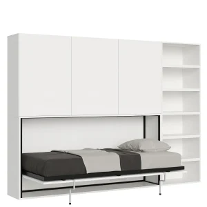 Horizontaal Kando eenpersoons opklapbed met matras samenstelling G eiken wit Horizontaal Kando eenpersoons opklapbed met matras samenstelling G eiken wit