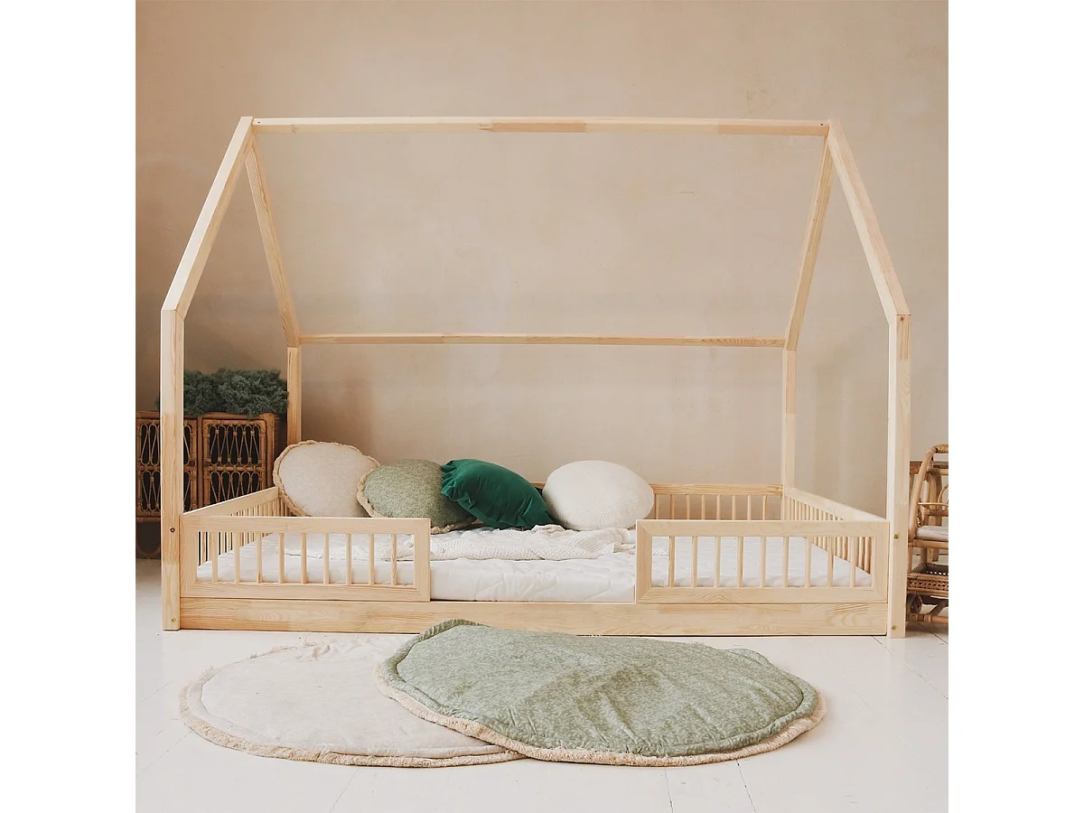 Hutbed 140x200 inclusief bedhekken en lattenbodem poten 1 cm Sofia Bois