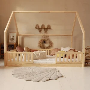 Hutbed 140×200 inclusief bedhekken en lattenbodem poten 1 cm Madeliefje Bois Hutbed 140×200 inclusief bedhekken en lattenbodem poten 1 cm Madeliefje Bois