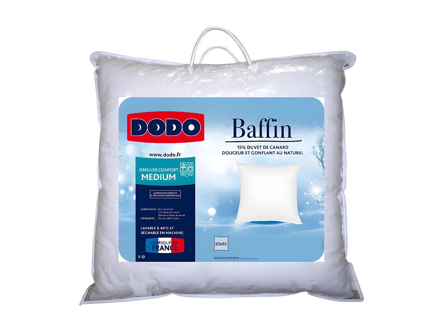 Hoofdkussen DODO Natuurlijk Dons BAFFIN - 65x65 cm