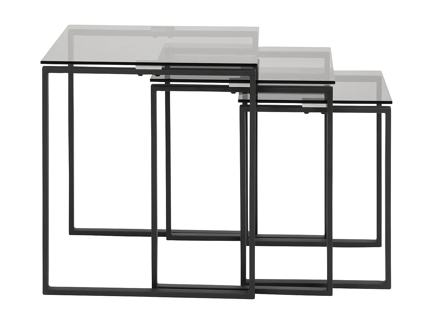 Kamma salontafel bijzettafels set met 3 stk grijs.