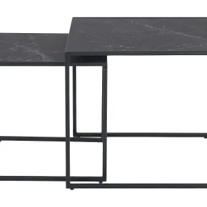 Infinity salontafel Inschuiftafels 2 stuks, marmerprint, zwart. Infinity salontafel Inschuiftafels 2 stuks, marmerprint, zwart.