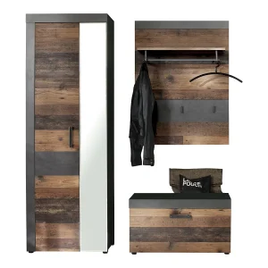 Irwin garderobe opstelling B, grijs Matera decor, Old Wood decor. Irwin garderobe opstelling B, grijs Matera decor, Old Wood decor.
