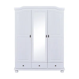 Kapco kledingkast 2 deuren, 1 spiegeldeur, 3 lades wit. Kapco kledingkast 2 deuren, 1 spiegeldeur, 3 lades wit.