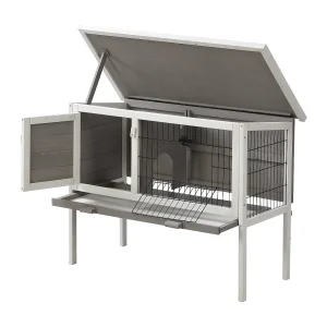 Houten hok op poten voor konijnen en andere knaagdieren – L91 x D45 x H70 cm – LAPIUS Houten hok op poten voor konijnen en andere knaagdieren – L91 x D45 x H70 cm – LAPIUS