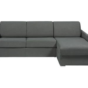 Snel om te bouwen slaapbank met hoek in grijze stof Bed met latten van 140 cm Matras 22 cm CALIFE