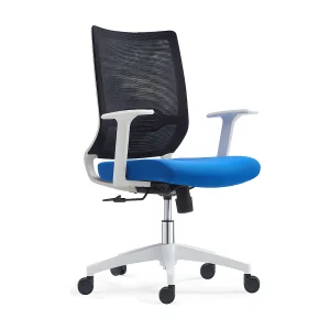 In hoogte verstelbare bureaustoel – stof – zwart & blauw – ZENTA