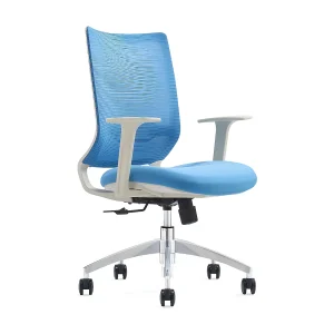 In hoogte verstelbare bureaustoel – stof – blauw – JASMIN