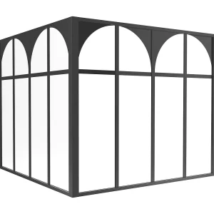 Hoekraam werkplaats van gepoedercoat aluminium L120 x B120 x H105 cm (B x H) -Zwart – ARCADEA