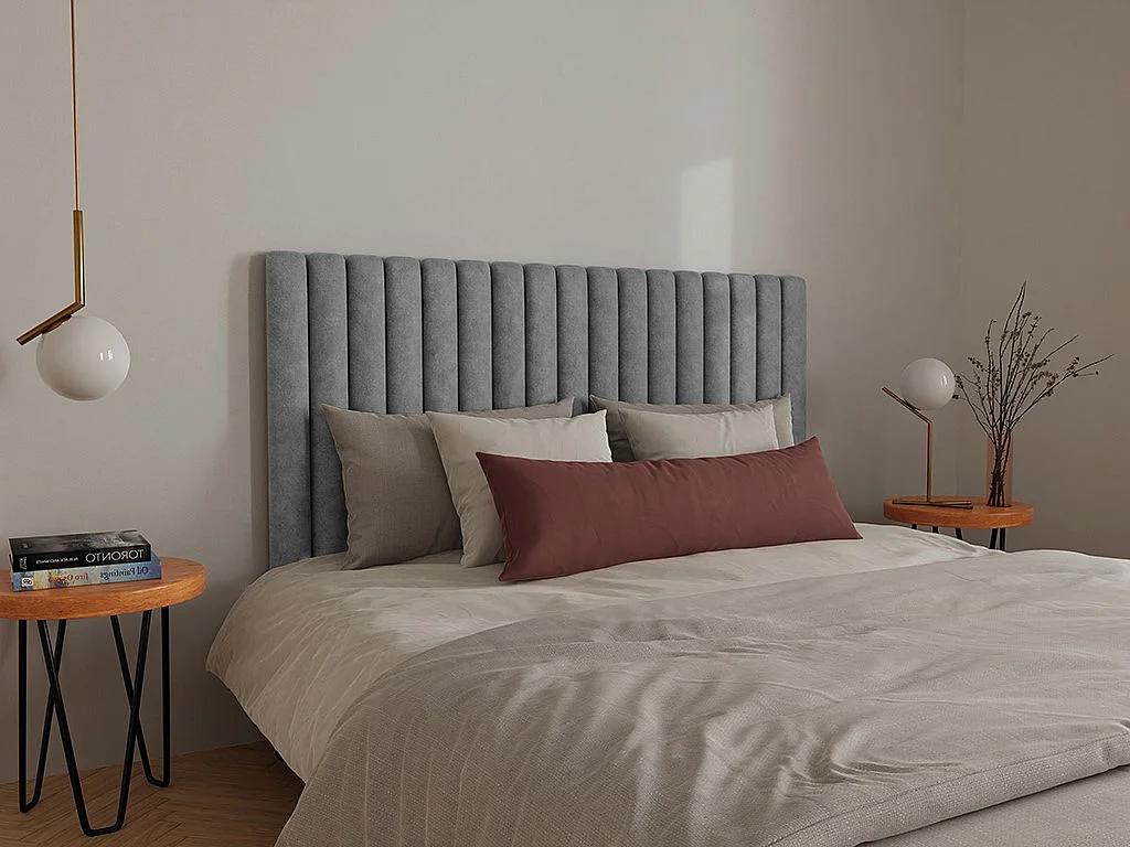 Hoofdeinde bed met verticale naden SARAH - Grijs - 160 cm