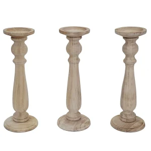 Kandelaar H360 (set van 3), naturel bruin Kandelaar H360 (set van 3), naturel bruin