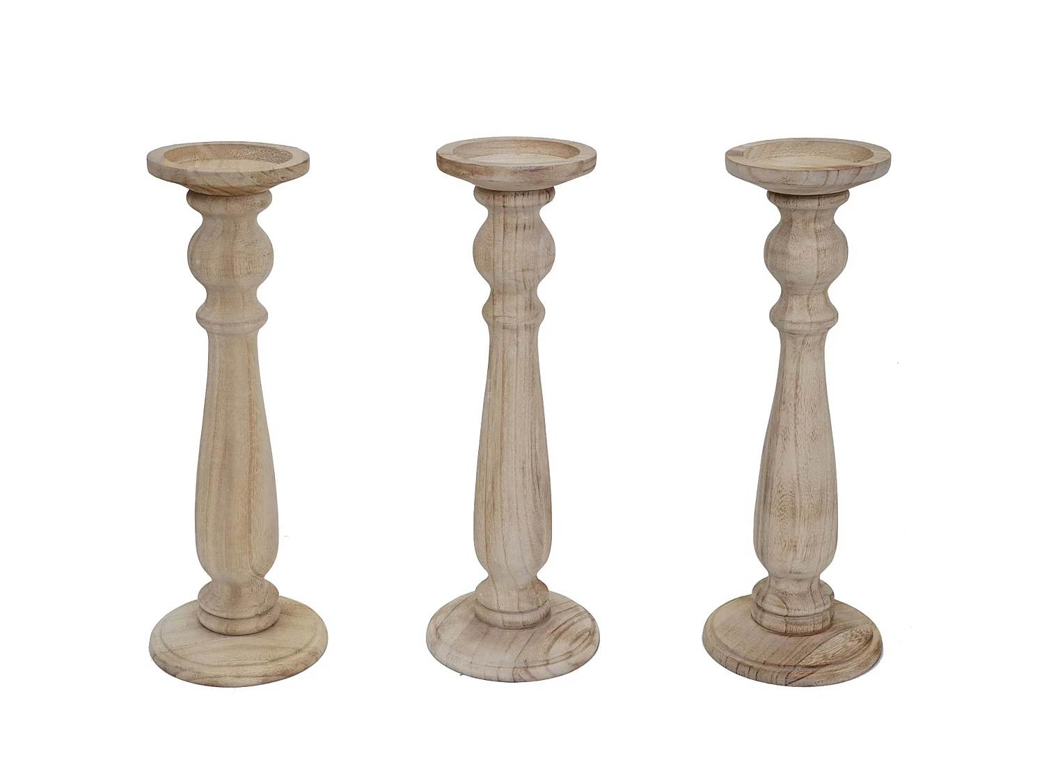 Kandelaar H360 (set van 3), naturel bruin