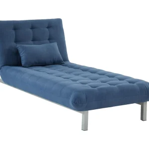 Chaise longue HORNET van stof – Blauw – eenzits bedbank