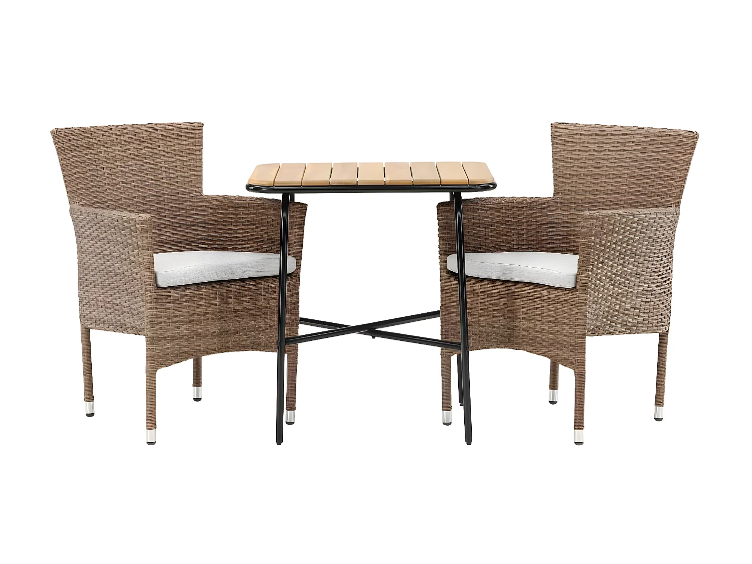 Holmbeck tuinmeubelset tafel, 2 stoelen naturel.