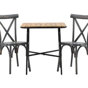 Holmbeck tuinmeubelset tafel, 2 stoelen naturel,donkergrijs. Holmbeck tuinmeubelset tafel, 2 stoelen naturel,donkergrijs.