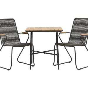 Holmbeck tuinmeubelset tafel, 2 stoelen naturel,zwart. Holmbeck tuinmeubelset tafel, 2 stoelen naturel,zwart.