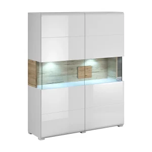 Jules Wit en Hout 2-deurs LED servieskast Jules Wit en Hout 2-deurs LED servieskast