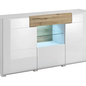 Jules Wit en Hout 3-deurs 1-lade dressoir Jules Wit en Hout 3-deurs 1-lade dressoir