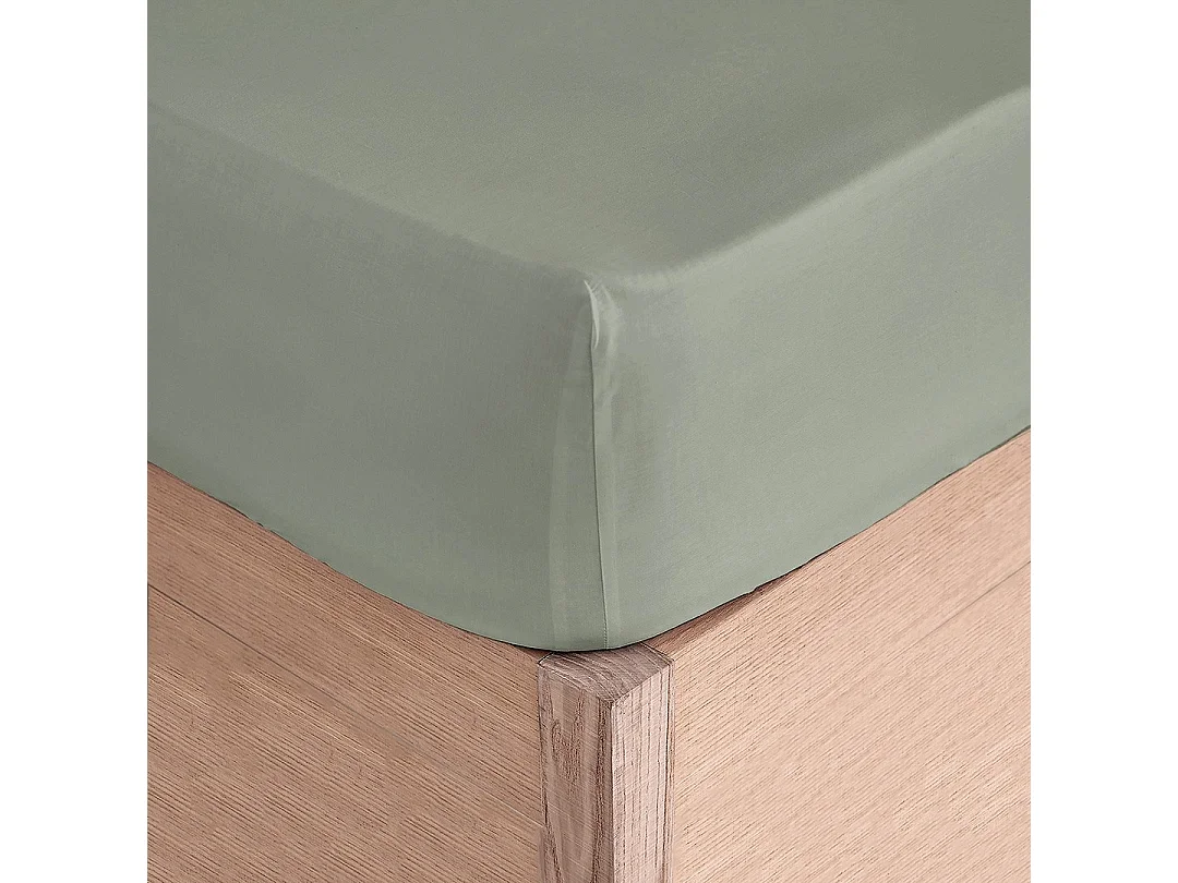 Hoeslaken 100% percal katoen Pure NN groen 100x200 + 28 cm