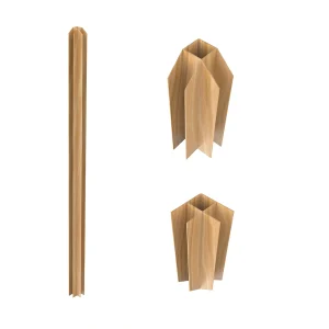 Hoekpaal voor werkplaatsraam van gepoedercoat aluminium 130 cm, licht naturel – BAYVIEW