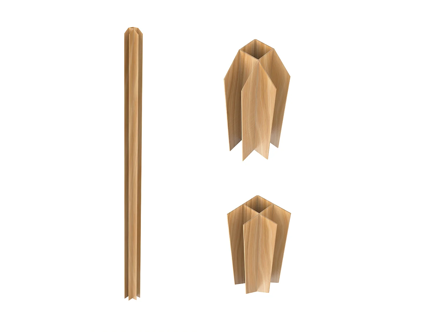 Hoekpaal voor werkplaatsraam van gepoedercoat aluminium 130 cm, licht naturel - BAYVIEW