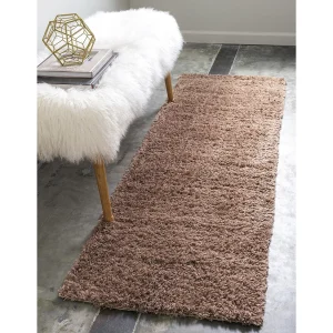 Hoogpolig tapijt 183×61 Bruin Luzern