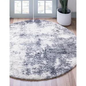 Hoogpolig tapijt 100 x 100 Donkergrijs Lachen Haze