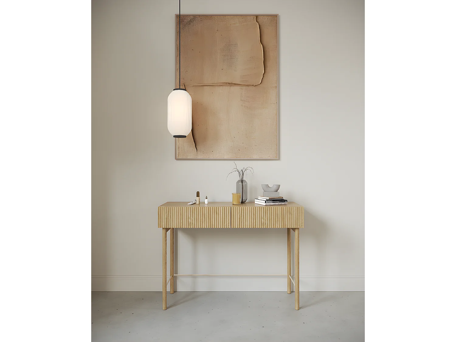 Kaptafel met lade - staand - 110 cm - geolied eikenhoutkleur - NOLIE