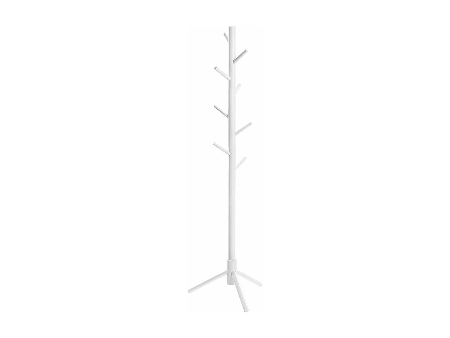 Kapstok Wit Houten Staande, 8 Haken - H175 cm
