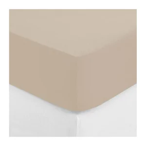Hoeslaken katoen beige 90x190cm Hoeslaken katoen beige 90x190cm
