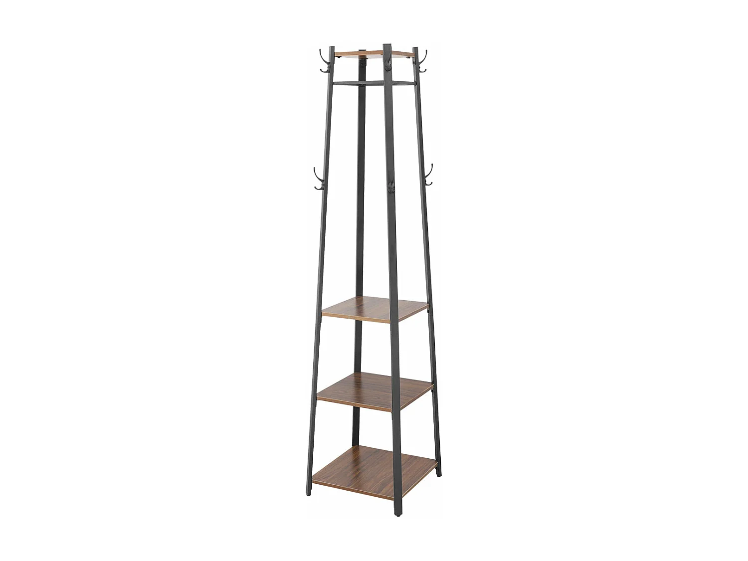 Kapstok op poten papegaaiendesign kapstok met 4 planken solide kledingrek kapstok 8 haken 43x43x180cm