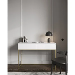 Kaptafel met lades – wit – met gouden poten – BEMMI Kaptafel met lades – wit – met gouden poten – BEMMI