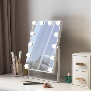 Hollywood make-up spiegel met muurmontage en verlichting 30x41cm Hollywood make-up spiegel met muurmontage en verlichting 30x41cm