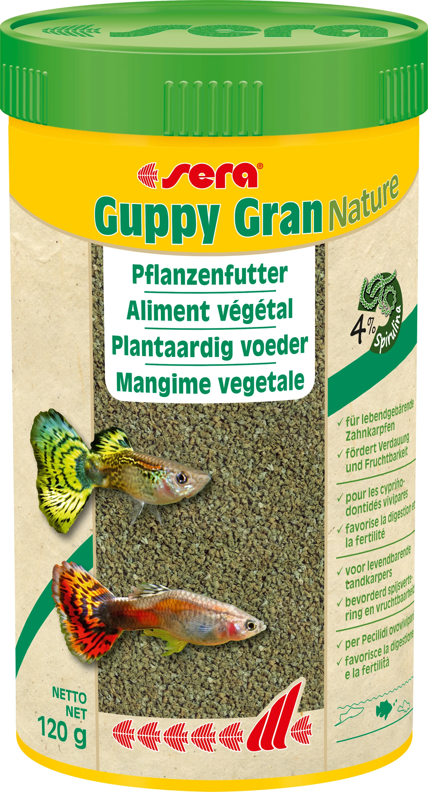 Sera visvoer Guppy Gran Nature 250 ml